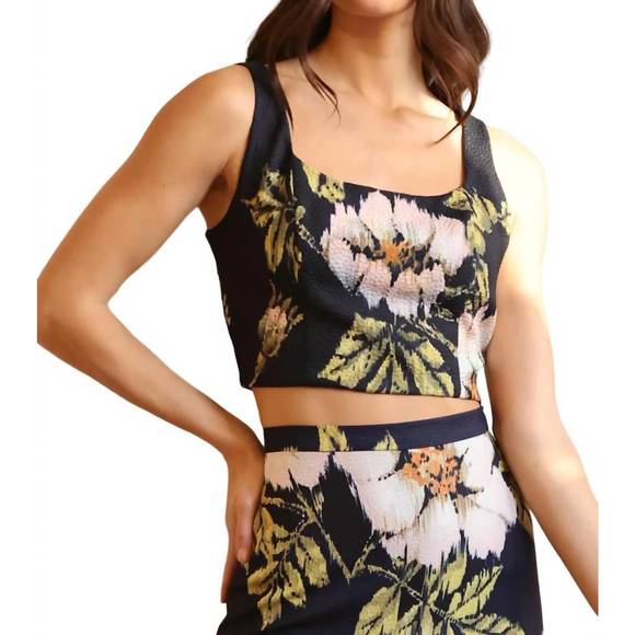 NEW EVA FRANCO molly top in navy floral - Picture 1 of 5